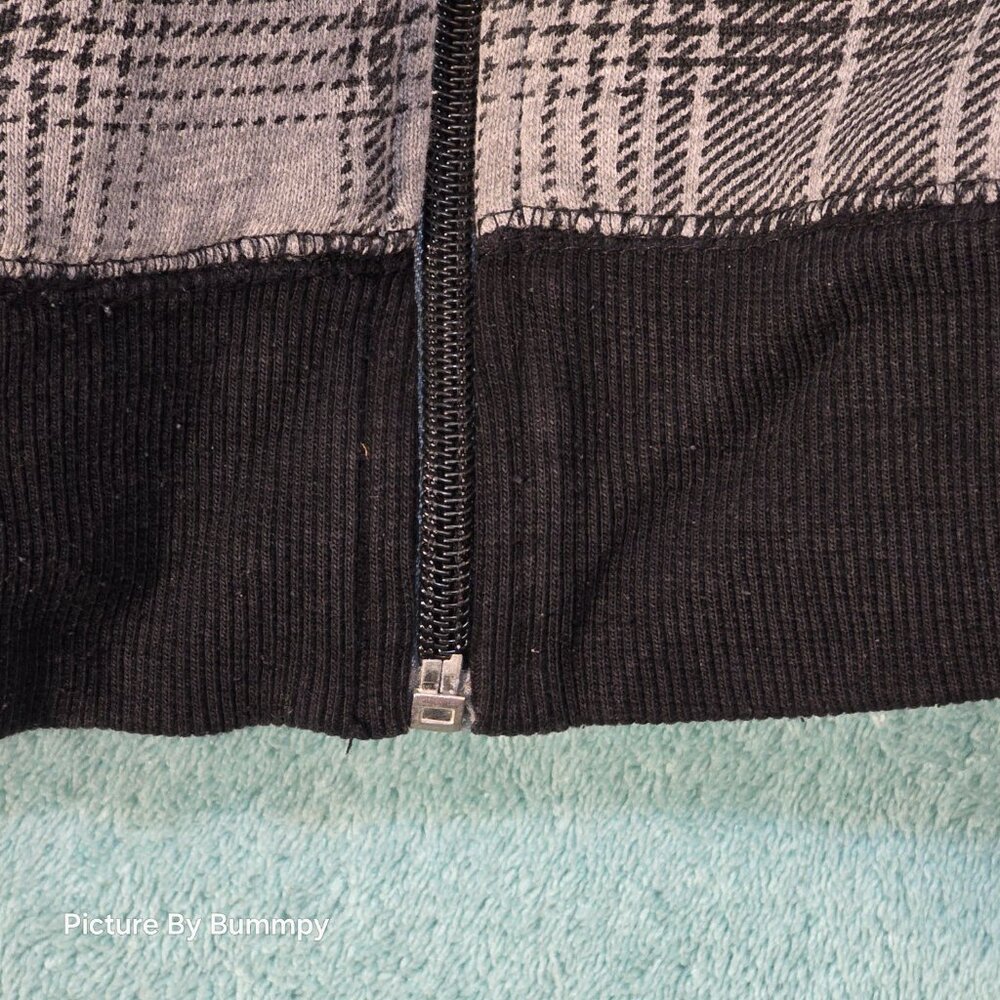 Y2K Vintage Southpole grey and black plaid full-zip hoodie - Picture 5 of 10